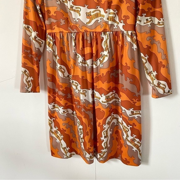 Vintage 60s Emilio Borghese Dress Roma Italy Hostess Tiger Bohemian Hippie Small - Picture 4 of 8